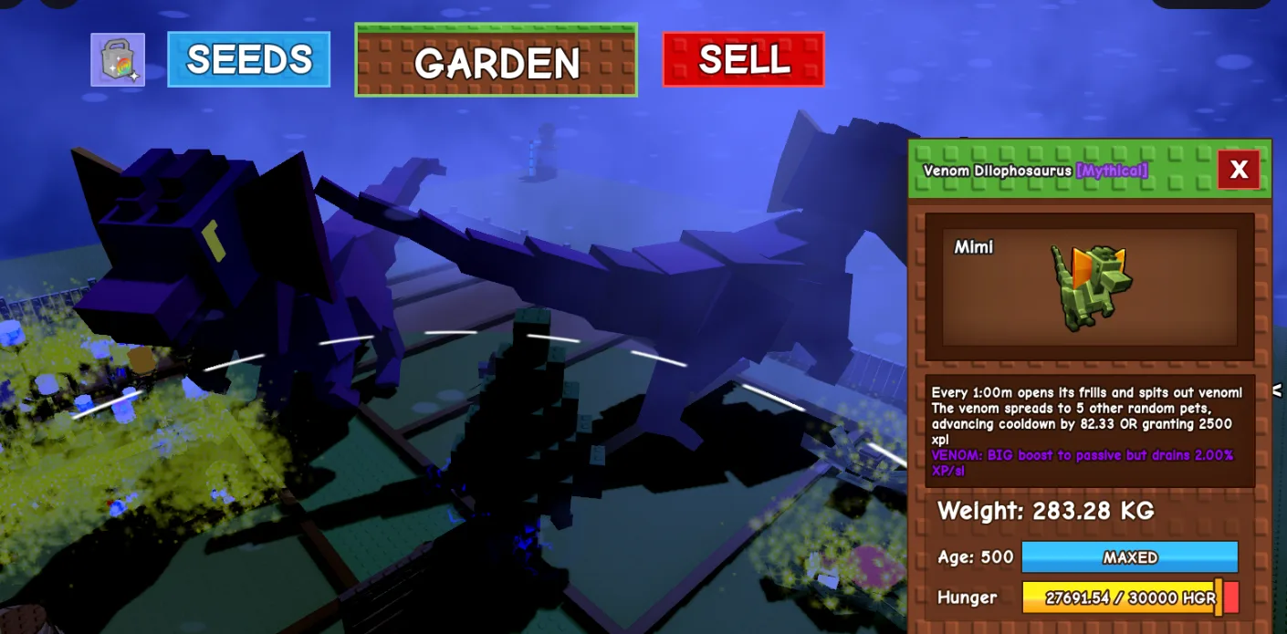 2X 280KG+ Venom Dilophosaurus Mythical Bundle // super handsome // Age 500 Maxed // 5pets- Cooldown Boost