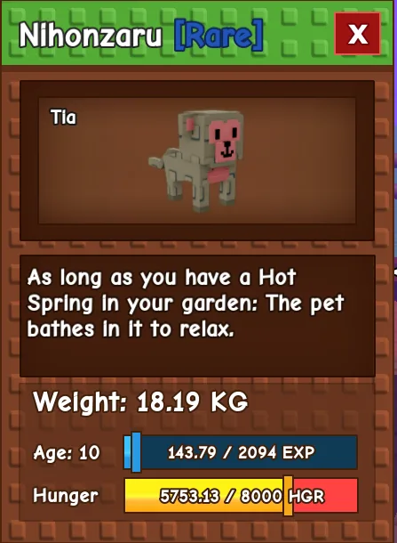 HUGE/GODLY/TITANIC/COLOSSAL NIHONZARU (100.04KG MAX) 18.18KG AGE10 - GROW A GARDEN ROBLOX - CHEAP AND FAST DELIVERY — Account account