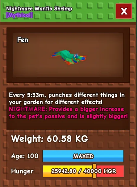 HUGE MANTIS SHRIMP NIGHTMARE MUTATION 60KG++ — Account account