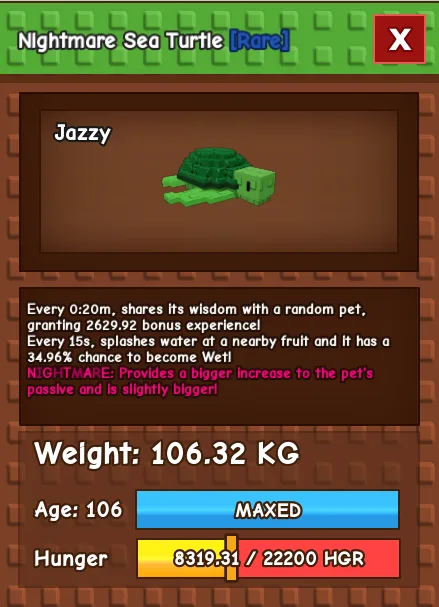 20s Nightmare Colossal Sea Turtle 106.32KG INSTANT DELIVERY — Account account