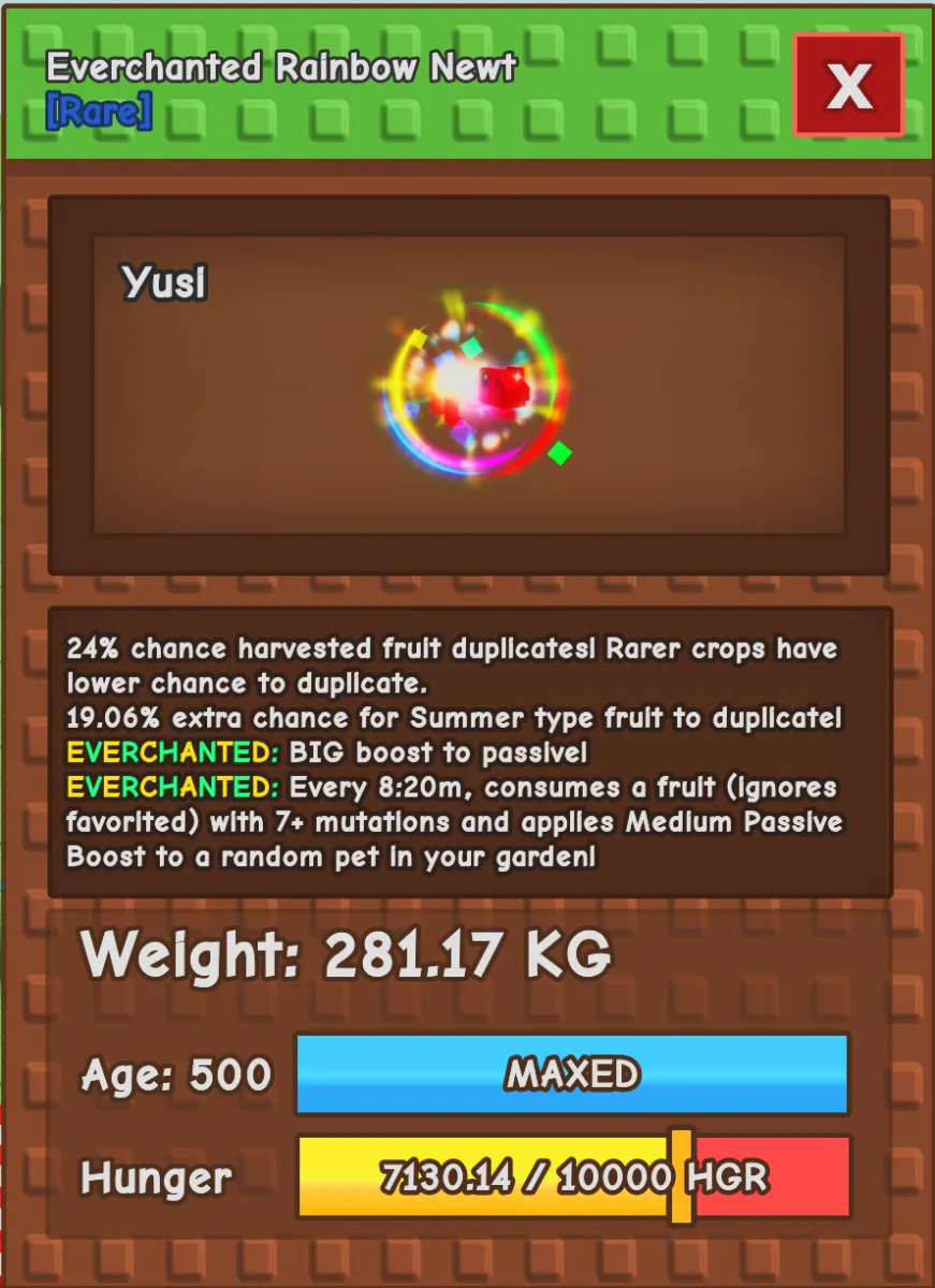 280kg+ RBH Newt - 24 FRUIT DUPE CHANCE + 19 SUMMER DUPE CHANCE