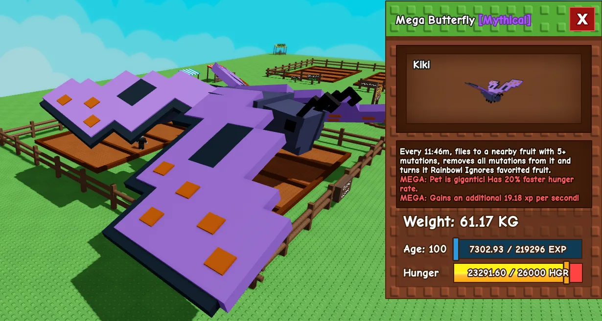61.17kg Age 100 Mega Butterfly