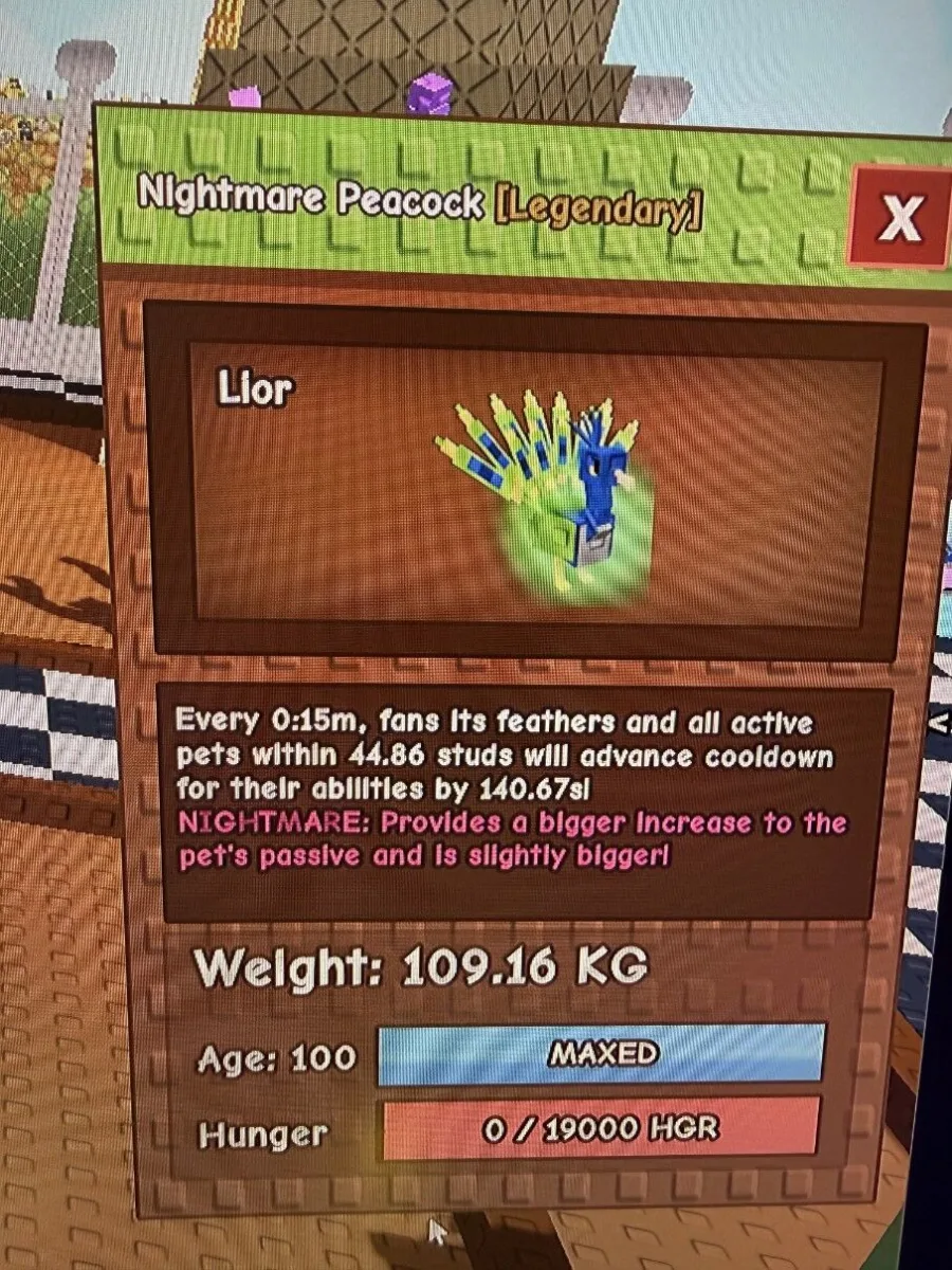 2X Nightmare Peacock 109.16KG/91.38KG Age 100 — Account account