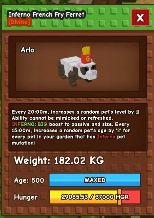 Inferno FFF 183KG AGE 500 Limited Stock Buy fast (Ready to use) — Account account