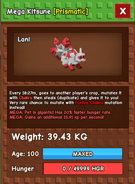 Mega Semi huge Kitsune 39.43KG — Account account
