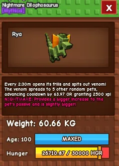HUGE Venom / nightme / everchanted Dilophosaurus 60KG to 61KG Venom Titanic Dilo Titan Dilo