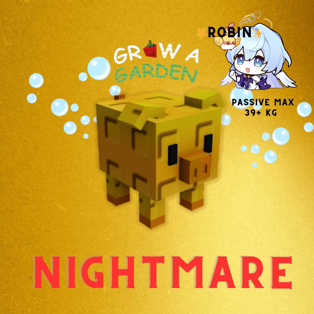 Nightmare Huge Golden Piggy - 39+KG - Max Passive - Grow a Garden — Account account