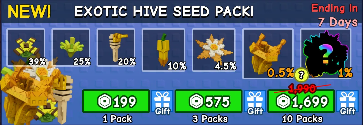 10x Exotic Hive Seed Pack 1699R — Account account