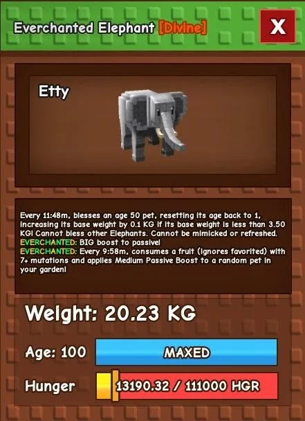 Everchanted Elephant 20kg Max Passive — Account account
