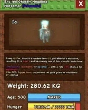 GHOSTLY HEADLESS HORSEMAN 280KG+ RANDOM MUTATION CHEAPEST FAST DELIVERY