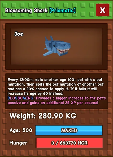 BLOSSOMING TITAN/COLOSSAL SHARK 280KG (Only 1 in the world)