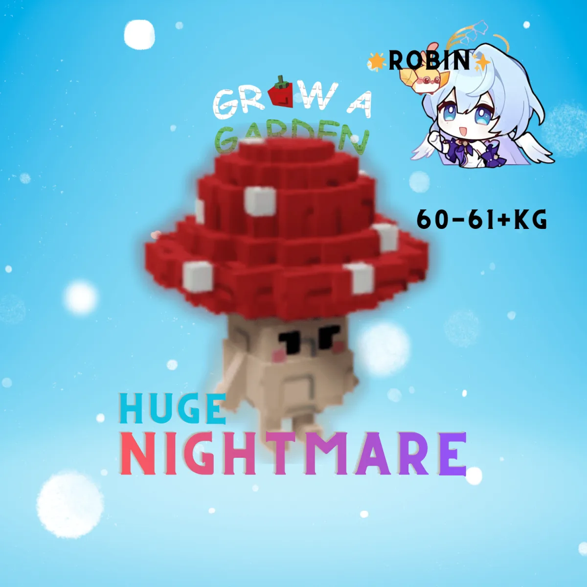 HUGE Nightmare Shroomie - 60-61+ KG - Grow a Garden — Account account