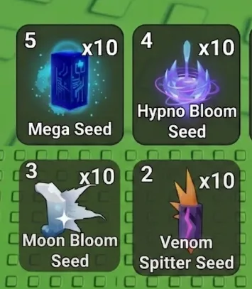 Combo 4 Seed - 10x Mega + 10x Hypno Bloom + 10x Moon Bloom + 10x Venom Spitter Seed 10x Venus