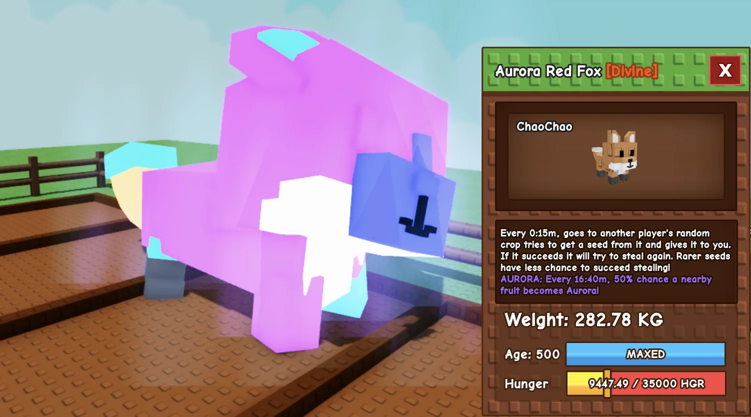 280.95kg+ Aurora Red Fox
