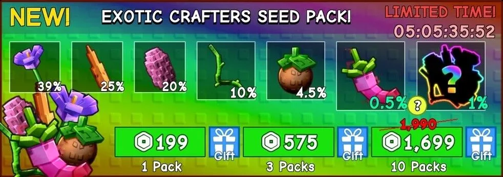 EXOTIC CRAFTERS SEED PACK X10 (i will gift it to you) — Account account