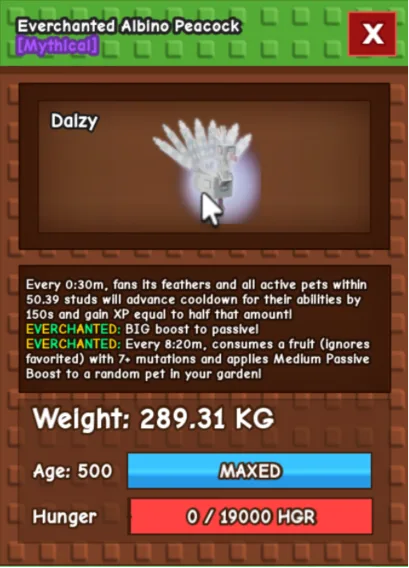 COLLOSSAL ALBINO PEACOCK 280+ KG
