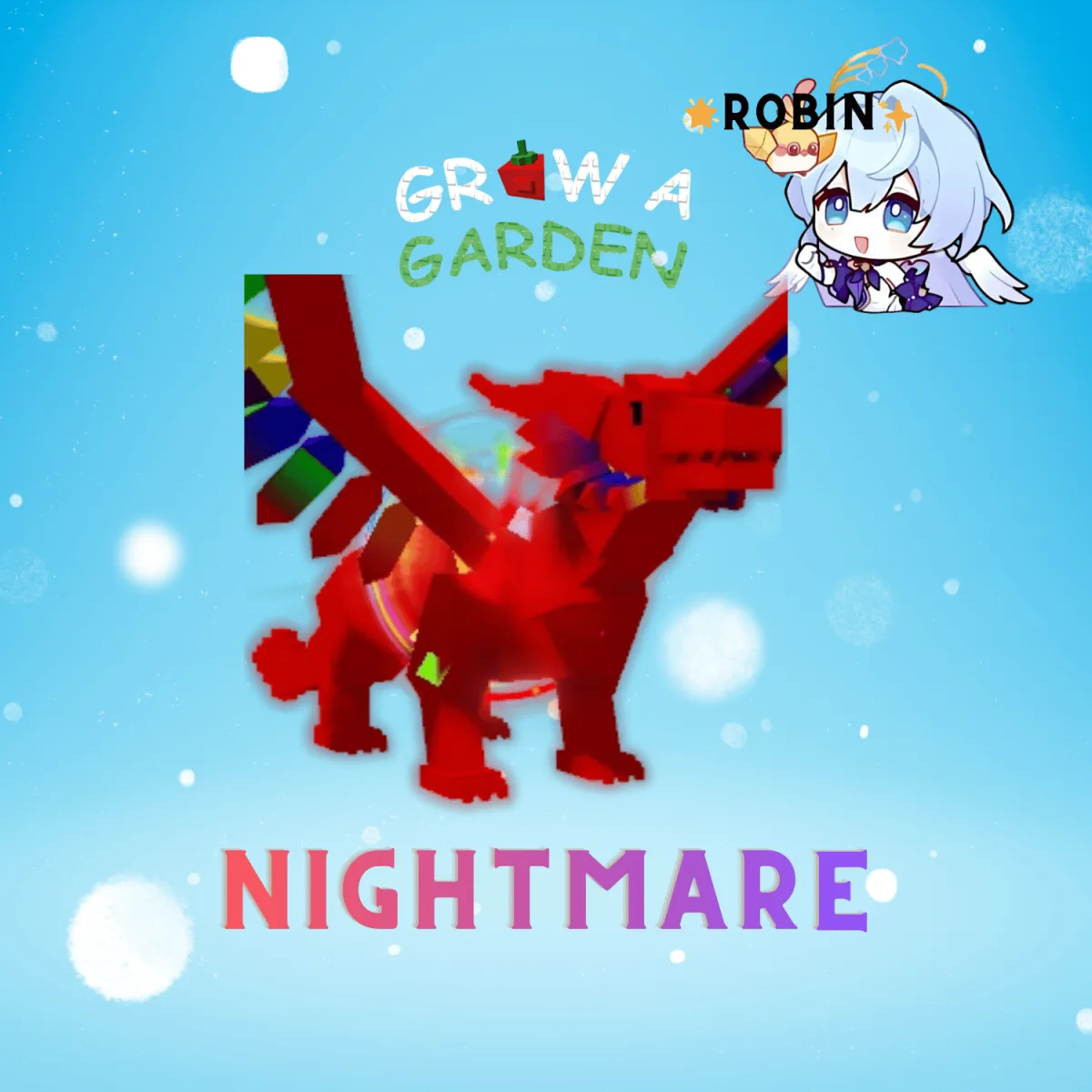Nightmare Rainbow Hatch Frost Dragon - Grow a Garden — Account account