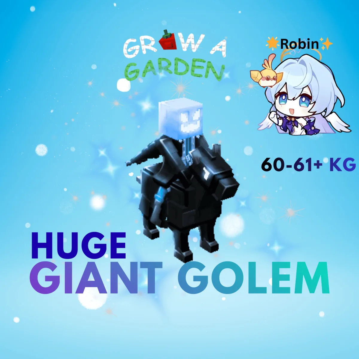 Giant Golem HUGE Headless Horseman 60-61+ KG - Max Age 100 - New Legendary Super Rare Cool Mutation - GiantGolem- Grow a Garden — Account account