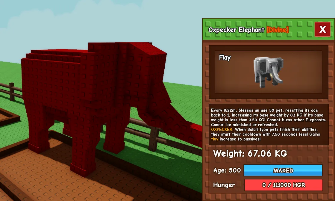 67.06kg Oxpecker Elephant