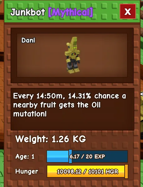 JUNKBOT NEW PET OIL MUTATION 100 GURANTEED
