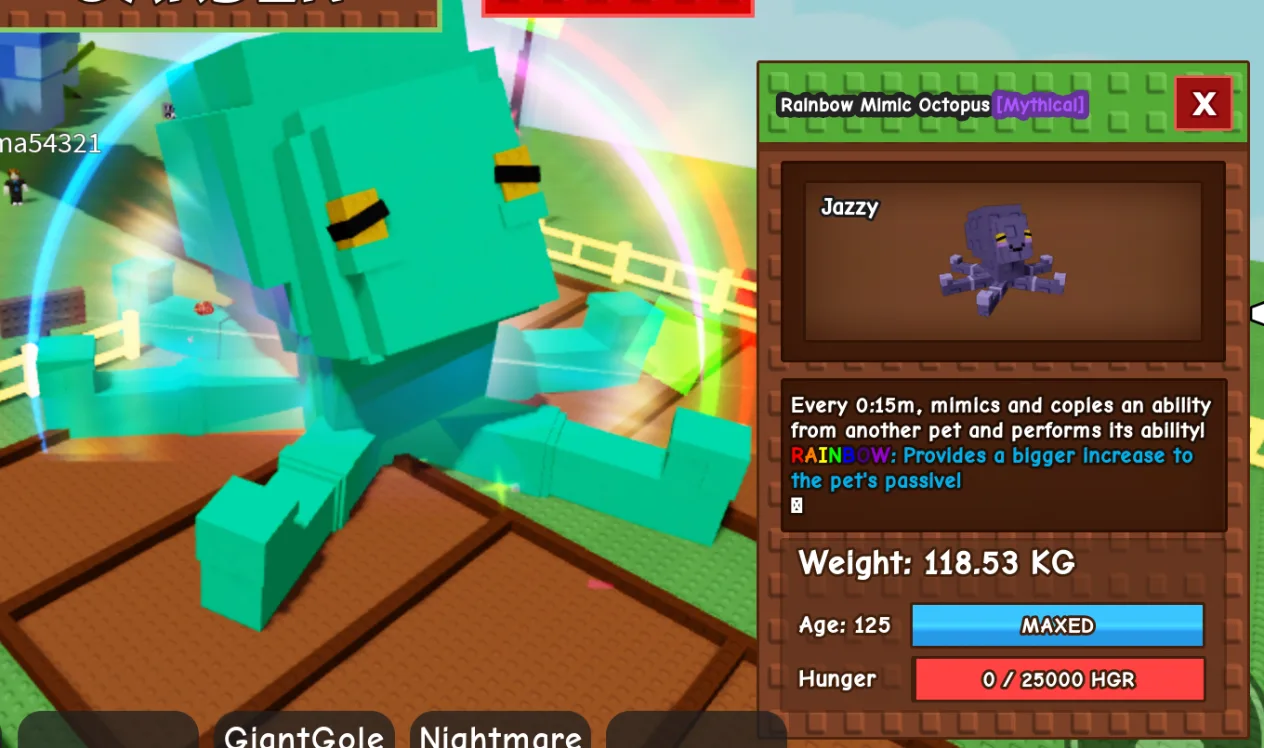 Rainbow Godly Titanic Mimic Octopus 118kg+ Age 125 15sec CD