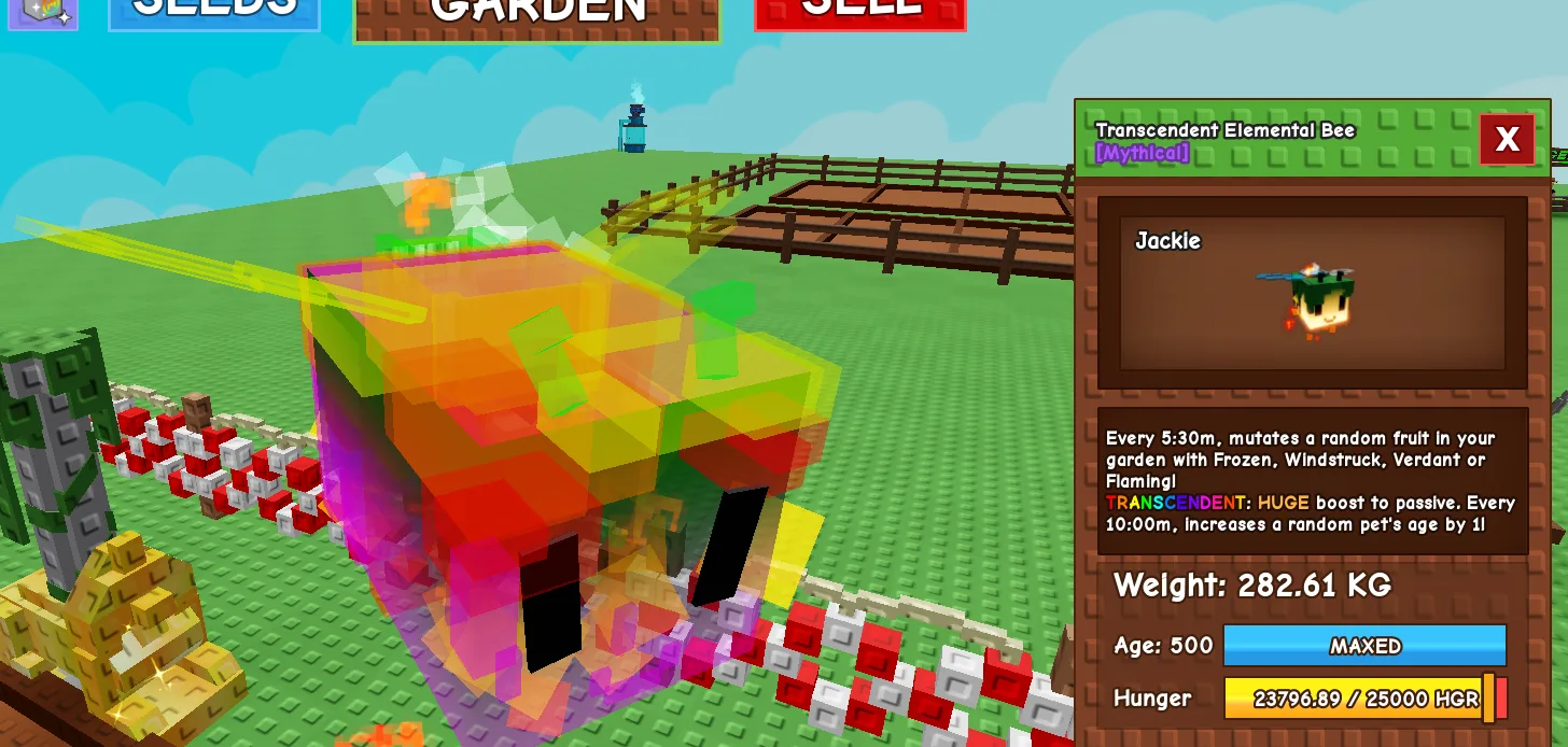 280KG+ Transcendent Elemental Bee Mythical // super handsome // Age 500 MAXED // Fruit Mutation Machine