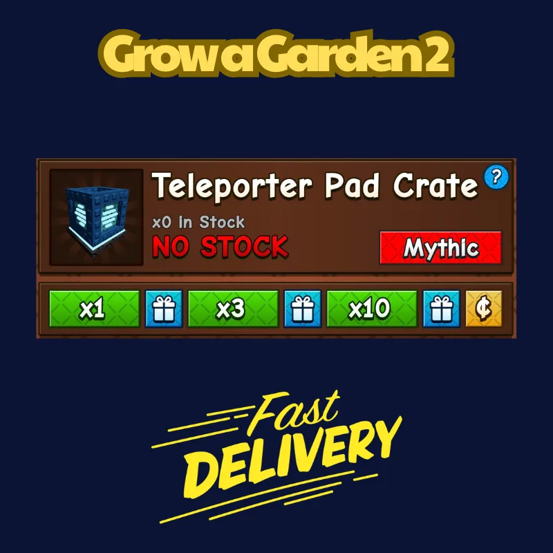 x10 Teleporter Pad Crate 4990Robux Grow a Garden 2 FastDeli FASTEST & CHEAPEST (Mythic) — Account account