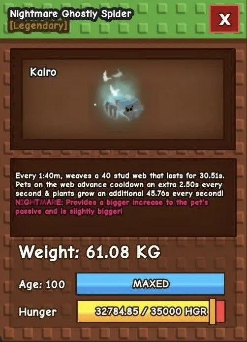 Huge Ghostly Spider / HUGE GHS 60-61KG+ INSTANT DELIVERY — Account account