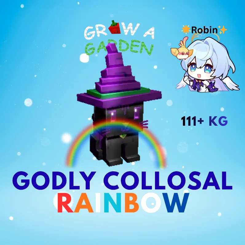 Godly Collosal Rainbow Black Cat - 111+KG - Grow a Garden — Account account