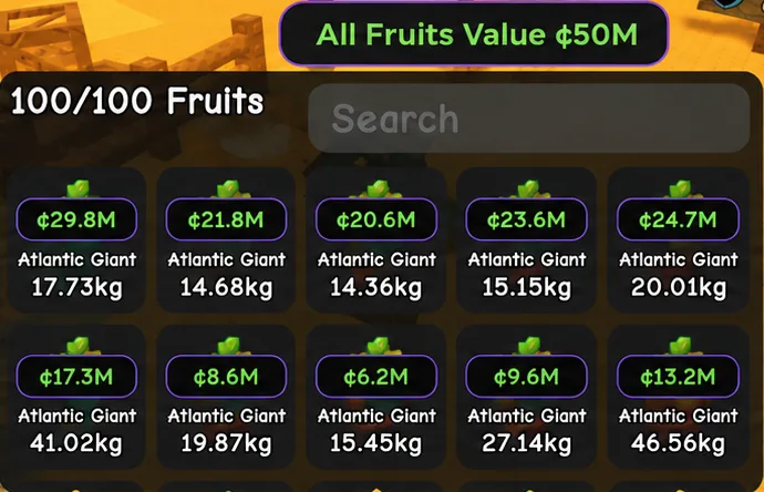SHECKLES 50M Fall Harvest World