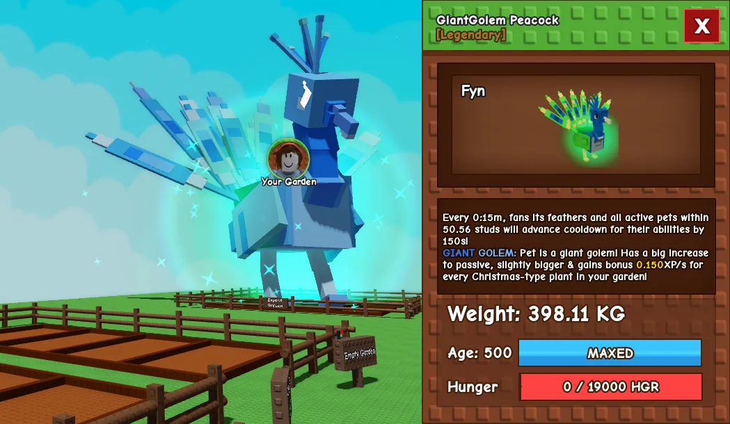 398.11kg Titanic GiantGolem Peacock