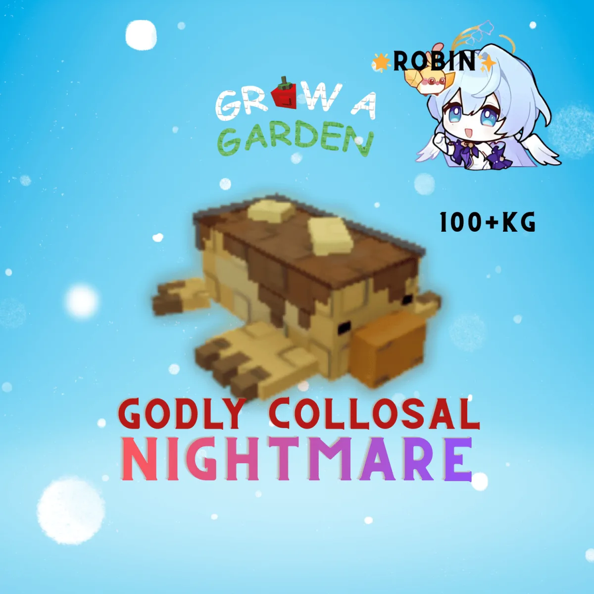 Godly Collosal Nightmare Pancake Mole - 104+KG Max - 10s CD - Grow a Garden — Account account