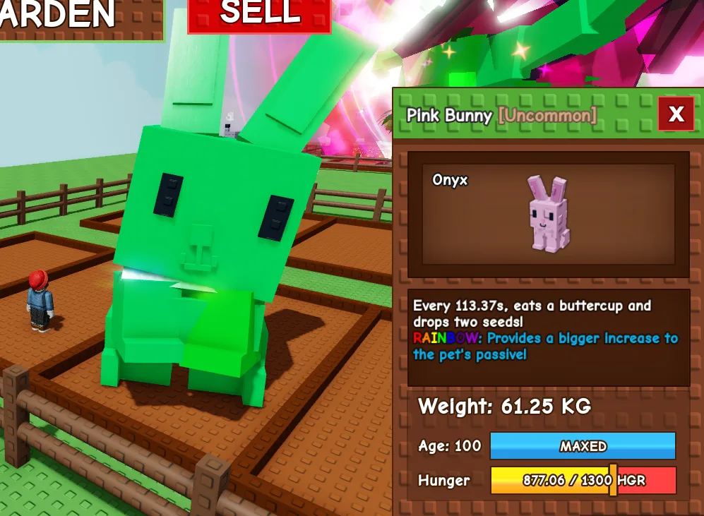 Pink Bunny 61Kg+ Rainbow Mutation Titanic Huge Buttercup event — Account account