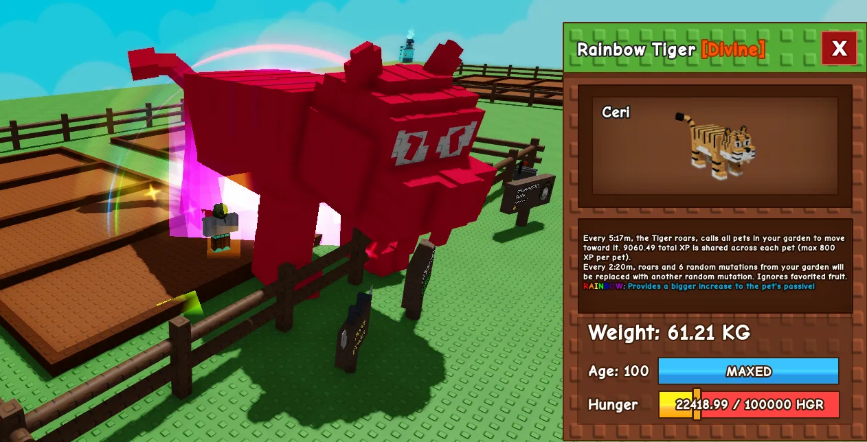 61.21kg Age 100 Rainbow Tiger