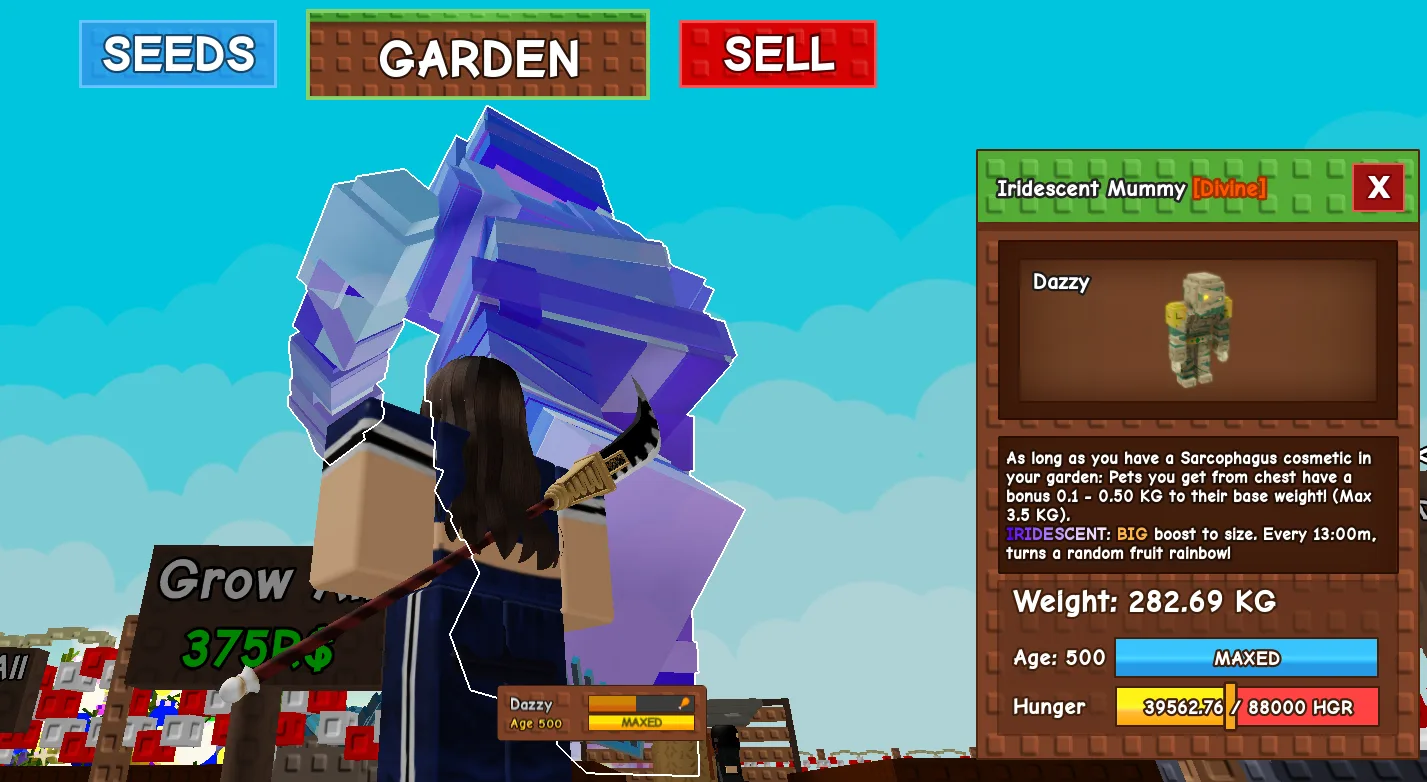 280kg+ Tridescent Mummy Divine super handsome // age 500 maxed // Sarcophagus chest weight boost // rainbow fruit