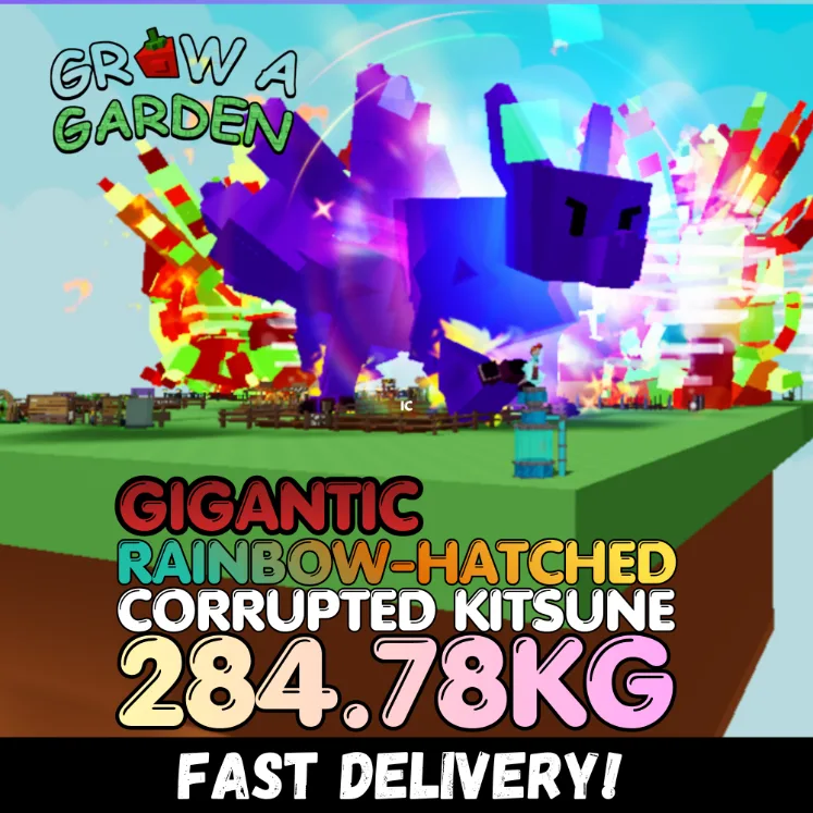 GIGANTIC Rainbow Hatched Corrupted Kitsune 284.78KG RBH CKIT Age 500 INSTANT DELIVERY