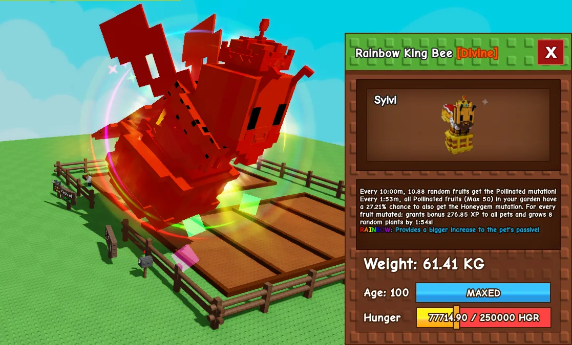 61.41kg Age 100 Rainbow King Bee