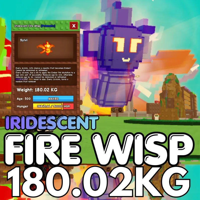 IRIDESCENT Semi Huge FIre Wisp 180.02KG 15sec CD Age 500 INSTANT DELIVERY