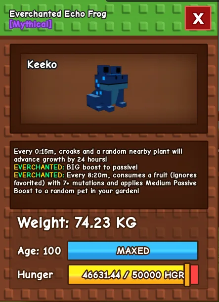 TITAN/GODLY EVERCHANTED ECHO FROG 70-79KG 15 SEC