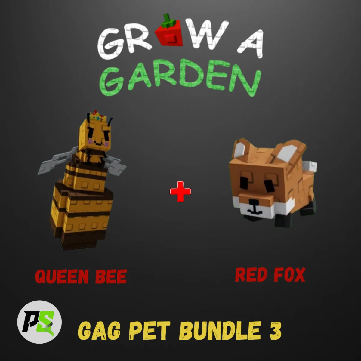 Pet Bundle 3 (Queen Bee + Red Fox) - Grow a Garden