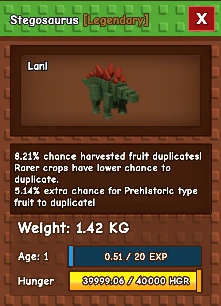 Stegosaurus LEGENDARY Age 1 1.42KG