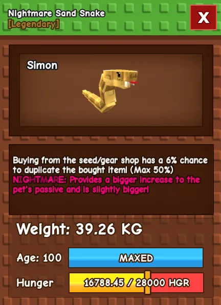 CHEAP 39kg Nightmare Sand Snake! Fast Delivery — Account account