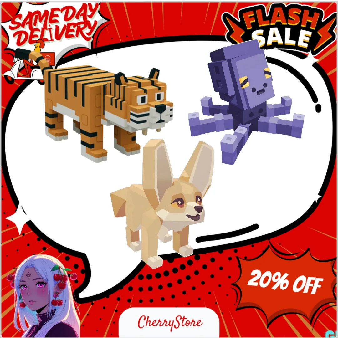 Tiger + Fennec Fox + Mimic Octupus (Fast Delivery in 2 5 minutes ) BUY NOW!