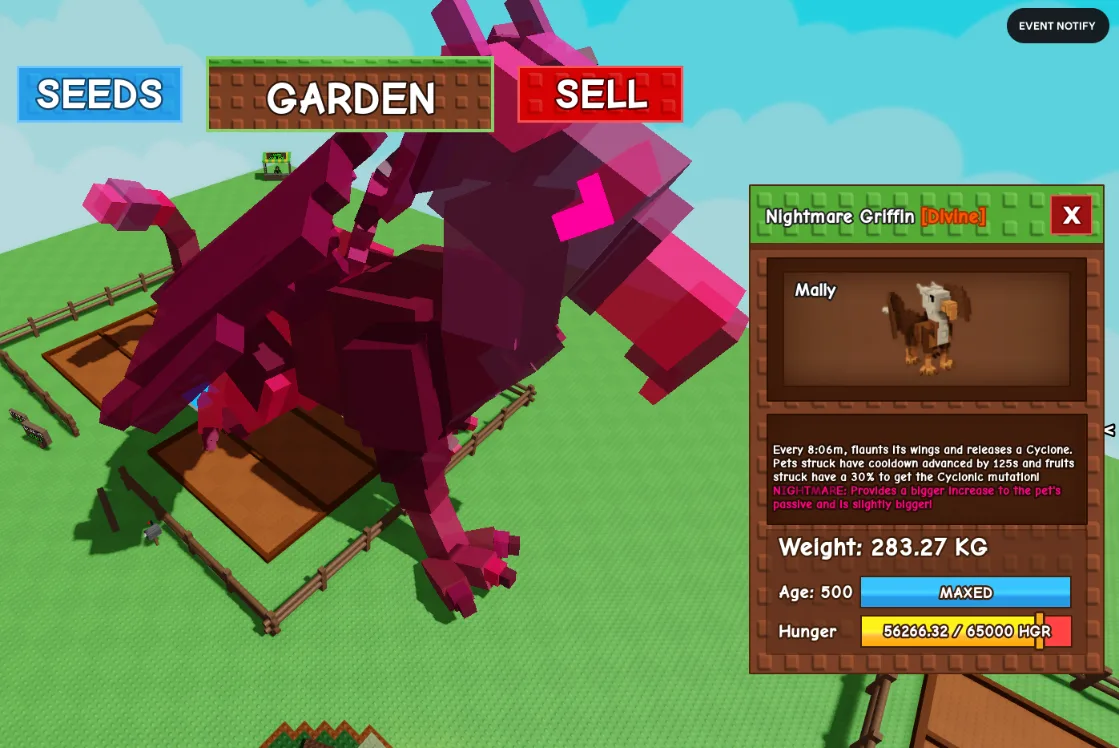 280 KG++ GRIFFIN MAX AGE LEVEL 500 NIGHTMARE MUTATION