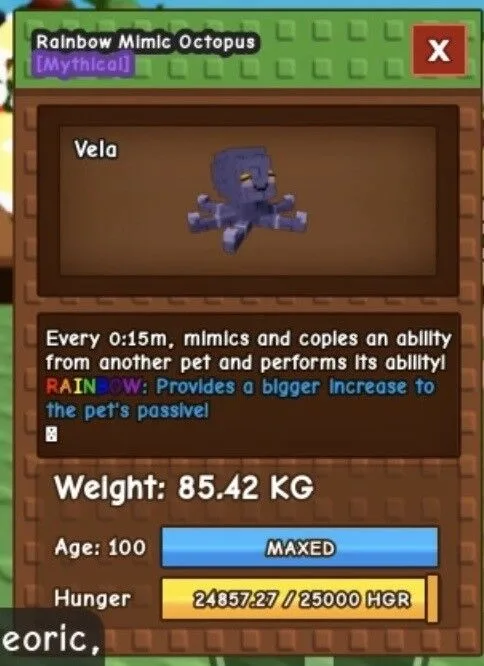 Rainbow Titanic Mimic Octopus 85.42KG Maxed Age 100 Fast Delivery — Account account