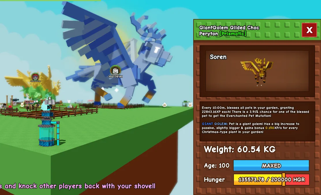 61kg+ Age 100 GiantGolem Gilded Choc Peryton