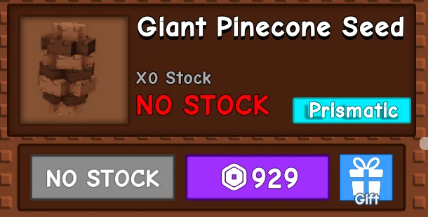 929 R Giant Pinecone - RARE PRISMATIC SEED - Delivered via the Seed shop's gifting option