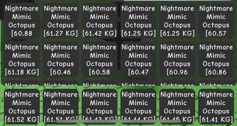 x60 Nightmare Mimic Octopus 60/61kg 100 AGE NO AGE BREAKE