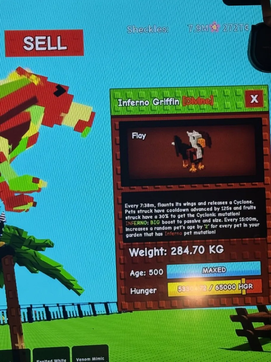 INFERNO MUTATED GRIFFIN 284.70kg OF LEVEL UP BEAST MAX STATS