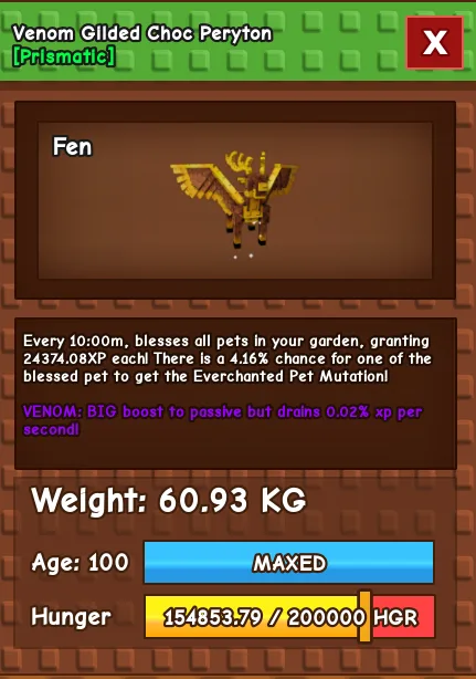 60kg+ VENOM GILDED CHOC PERYTON SUPER HANDSOMe — Account account